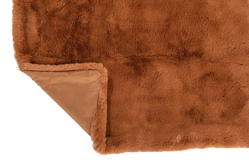 J-Line plaid Cutie - fleece deken - polyester - sienna bruin - 180 x 130 cm