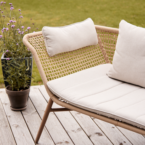 Lisomme Eliana Rotan Tuinbank Naturel - Met Zitkussens - vtwonen shop