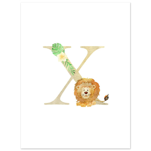 Artfulprints Poster Letter X kindernaam   - 30x40 cm - Meerkleurig