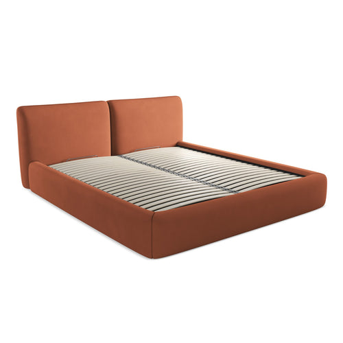 LaMiaSofa Bed met opbergruimte MILANO - Chenille - Terracotta - 200x228x82