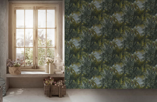 Livingwalls behang jungle-motief groen, groen en blauw - 53 cm x 10.05 m - AS-383561