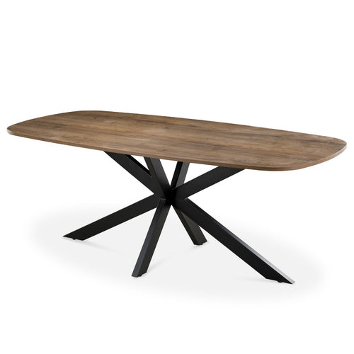 Giga Meubel Eettafel Jaimy - Deens Ovaal Donkerbruin Hout - 200x100x76cm