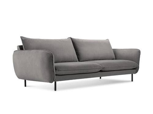 Cosmopolitan Design Bank Vienna 3-zits, flueel, lichtgrijs - 92x200x95cm