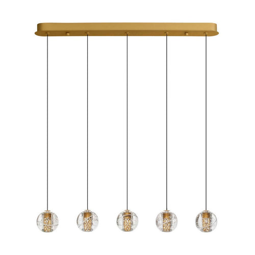 Nova Luce LICIO Hanglamp voor in de vorm van een bar, goudkleurig, Triac dimbaar, LED, 16W, 832lm, 3000K
