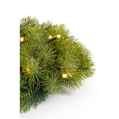 Black Box Trees Nagoya Kerstkrans met LED Verlichting - H12 x Ø45 cm - Groen