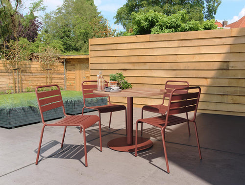 MaximaVida ronde metalen tafelpoot Portland roestbruin- extra zware 34 kg uitvoering - vtwonen shop