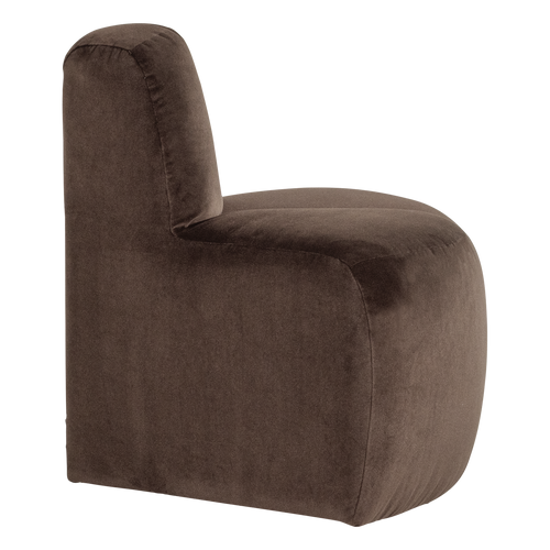 WOOOD eetbank hoek rond rugleuning Mojo - Velvet - Bruin - 83x73x73