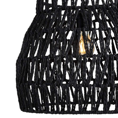 Lighto | Hanglamp Rotan Zwart Ø35 cm | Vela - vtwonen shop