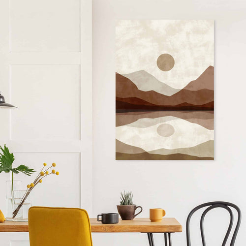 Artfulprints Poster met Lijst Boho – Mirror mountain   - 30x40 cm - Meerkleurig