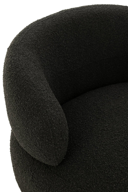 J-Line zetel Draaiend Rond - hout/textiel - zwart