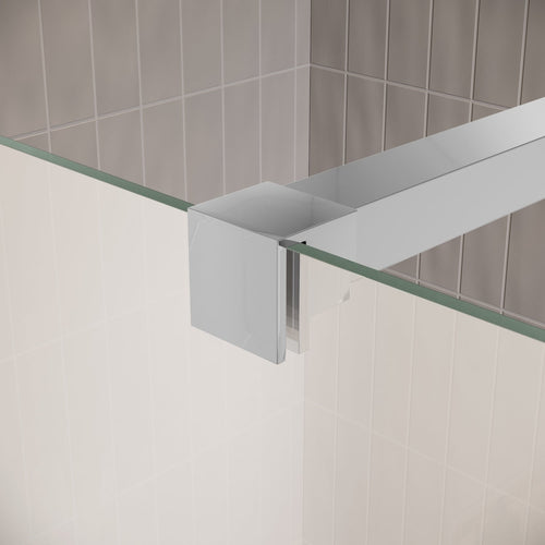 Badplaats Douchewand Florida 50 x 200 cm – Chroom – Inloopdouche 8 mm met Melkglas