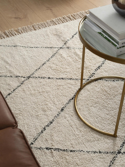 benuta wasbaar katoenen vloerkleed Naomi - crème - 120x170 cm
