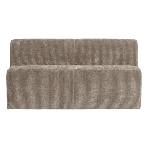 WOOOD eetbank 164 cm rugleuning Mojo Base - Rib - Donkerzand - 83x164x76