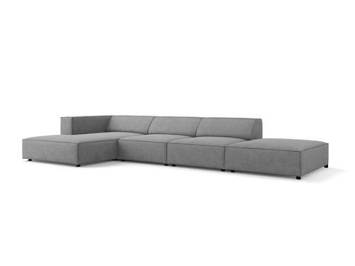 Cosmopolitan Design linker hoekbank Arendal 5-zits, chenille met ribbeleffect, donkergrijs - 166x341x70cm