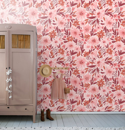 ESTAhome fotobehang bloemen roze en paars - 2.5 x 2.79 m - 159626