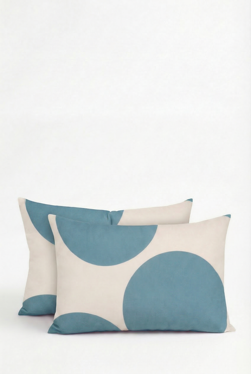 vtwonen - Sierkussens - Stippen - Set van 2 - Lichtblauw - 50x70cm