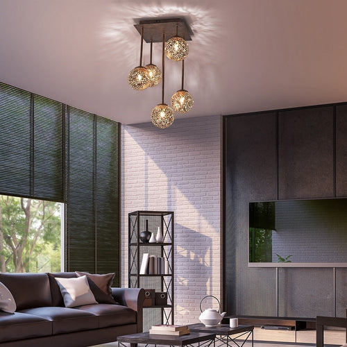 Paul Neuhaus plafondlamp Greta - 5 lichts - 27  x 47.1   cm - bruin - vtwonen shop