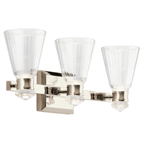 Elstead Kichler Kayva Geïntegreerde LED Wandlamp Gepolijst Nikkel, 3000K, IP44