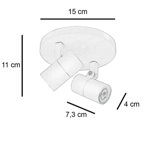 Highlight spot Picollo - 2 lichts - 15  x 11   cm - wit