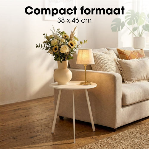 Mica Decorations Seatle Bijzettafel Rond voor Buiten - Koffietafel - Salontafel Buiten - Ook als Plantentafeltje of Plantenstandaard - Metaal - 38 x
