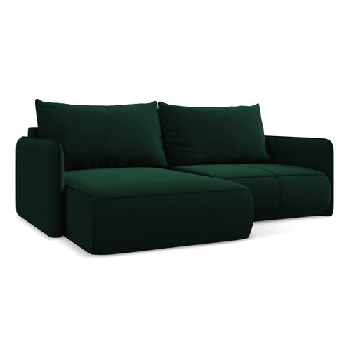 LaMiaSofa hoekbank links Palermo - velours - flessengroen - 207x148x86