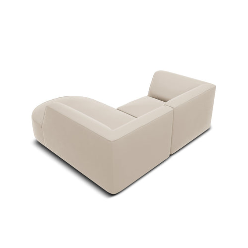 Cosmopolitan Design - Modulaire hoekbank rechts Siena 3-zits, flueel beige - 180x186x69cm