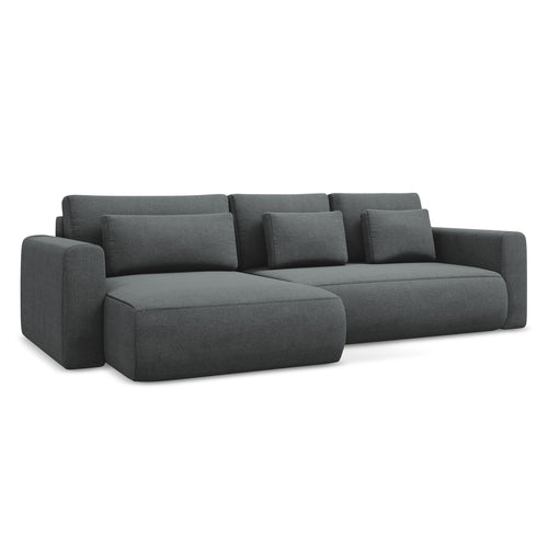 LaMiaSofa hoekbank links Perugia - textuurstof - grijs - 278x149x82