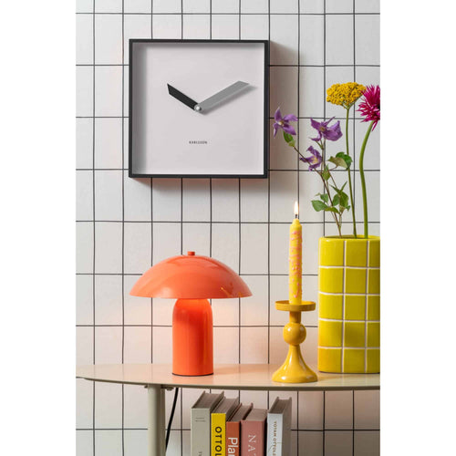 Karlsson wandklok Cool Retro Cuadrado - zwart - 4.1x28.3x28.3cm