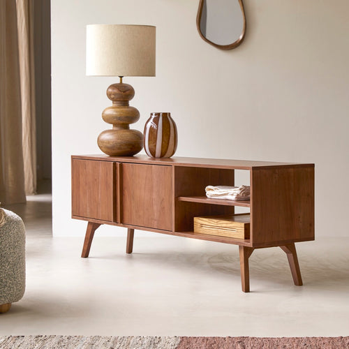 Tikamoon Acacia tv-meubel 150 cm - Donkerbruin - vtwonen shop