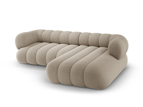 Cosmopolitan Design Hoekbank Koge 5-zits, chenille donkerbeige - 165x270x70cm