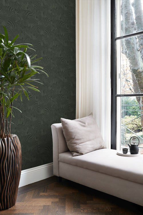 Origin Wallcoverings behang zebra's donkergroen - 50 x 900 cm - 347913