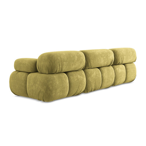 LaMiaSofa 3-zits bank Sanremo - chenille stof - limoengroen - 285x96x70