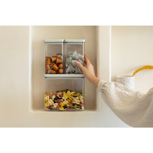 Brabantia Tasty+ Voorraadbussen stapelbaar 1,6 + 1,6 + 3,5 liter - Light Grey - vtwonen shop