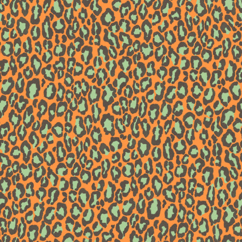 ESTAhome behang panterprint oranje en groen - 50 x 900 cm - 132203