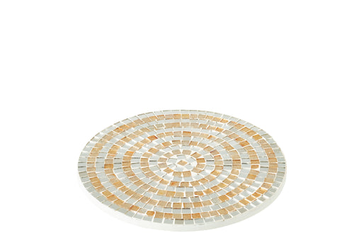 J-Line plateau Mozaiek - glas - zilver/goud - medium