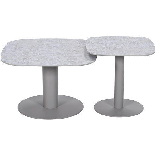 Bosco set van 2 loungetafels - taupe - Fibrestone/aluminium