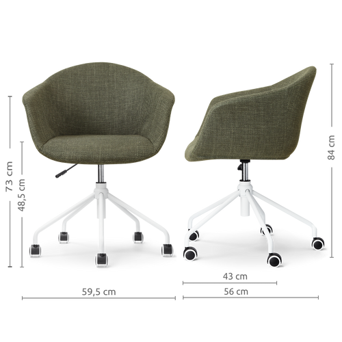 Nolon Nout-Otis bureaustoel forestgroen - wit onderstel - vtwonen shop