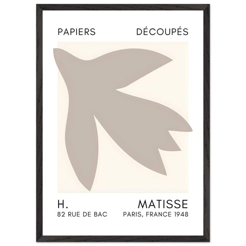 Artfulprints Poster met Lijst Matisse – Shapes in the air grey   - 50x70 cm - Grijs