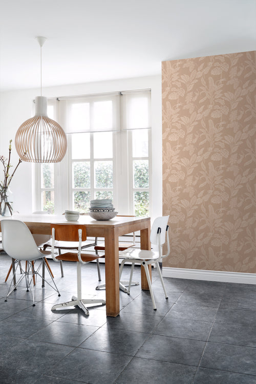 ESTAhome behang apen en jungle bladeren donker beige - 50 x 900 cm - 139859 - vtwonen shop