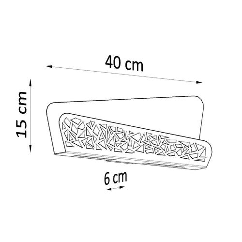 Sollux Lighting Wandlamp ALIZA wit - 40x6x15cm