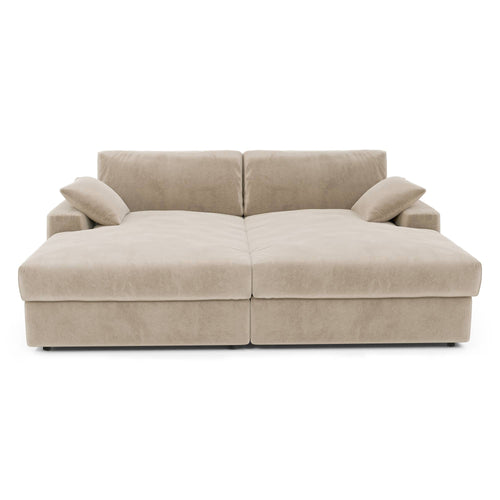 Premium Interiors - Sofa PLUM - fluweel beige 260cm