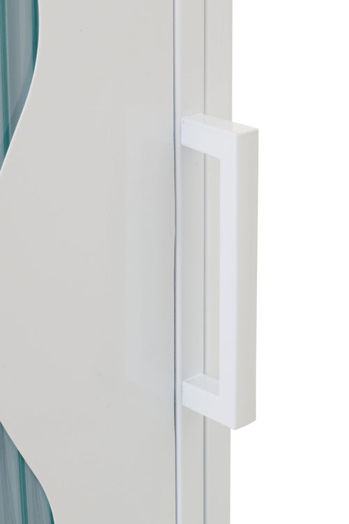 J-Line decoratie Kast - polyresin - ijzer/glas - wit