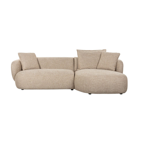 Zuiver Stones 3-zitsbank Chaise Longue Rechts Lichtbruin