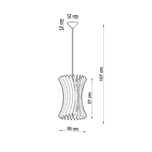 Sollux hanglamp Oriana - 1 lichts - 30  x 90   cm - bruin
