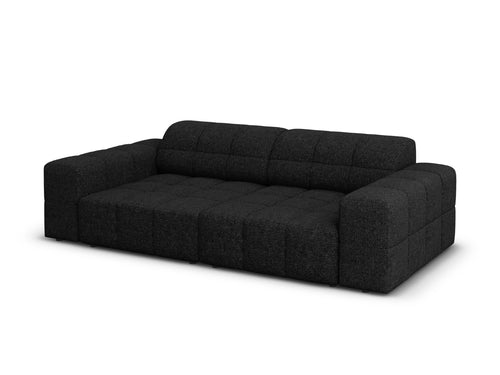 Cosmopolitan Design Bank Chicago 3-zits, chenille zwart - 102x212x78cm