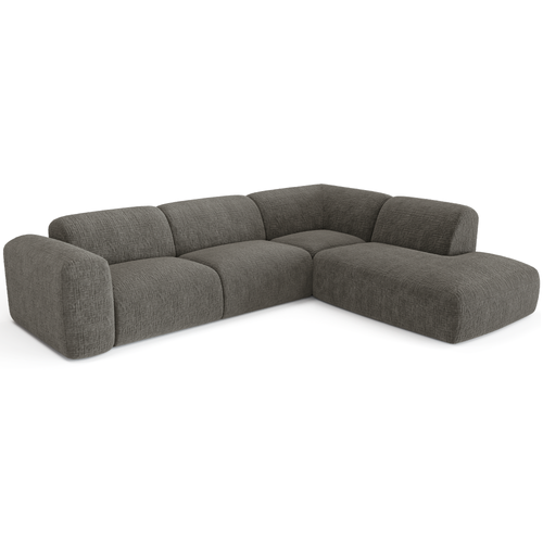 Sia Home - Rechte hoekbanken MYRA - Fluweel met patroon - Grijs - 269cm - vtwonen shop