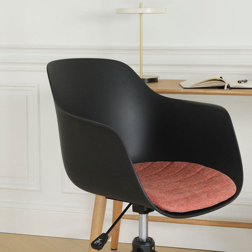 Nolon Nout-Liz Bureaustoel Zwart - Terracotta Kussen - Zwart Onderstel