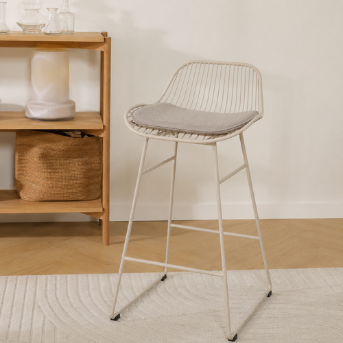 Nolon Pleun Metalen Barkruk Grijsbeige