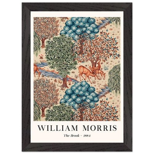 Artfulprints Poster met Lijst William Morris - The brook   - A4 21x29.7 cm - Meerkleurig