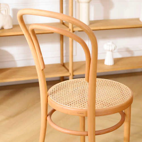 Fameg Vienna Thonet No.14 Houten Bistrostoel Naturel - Rotan Zitting - vtwonen shop
